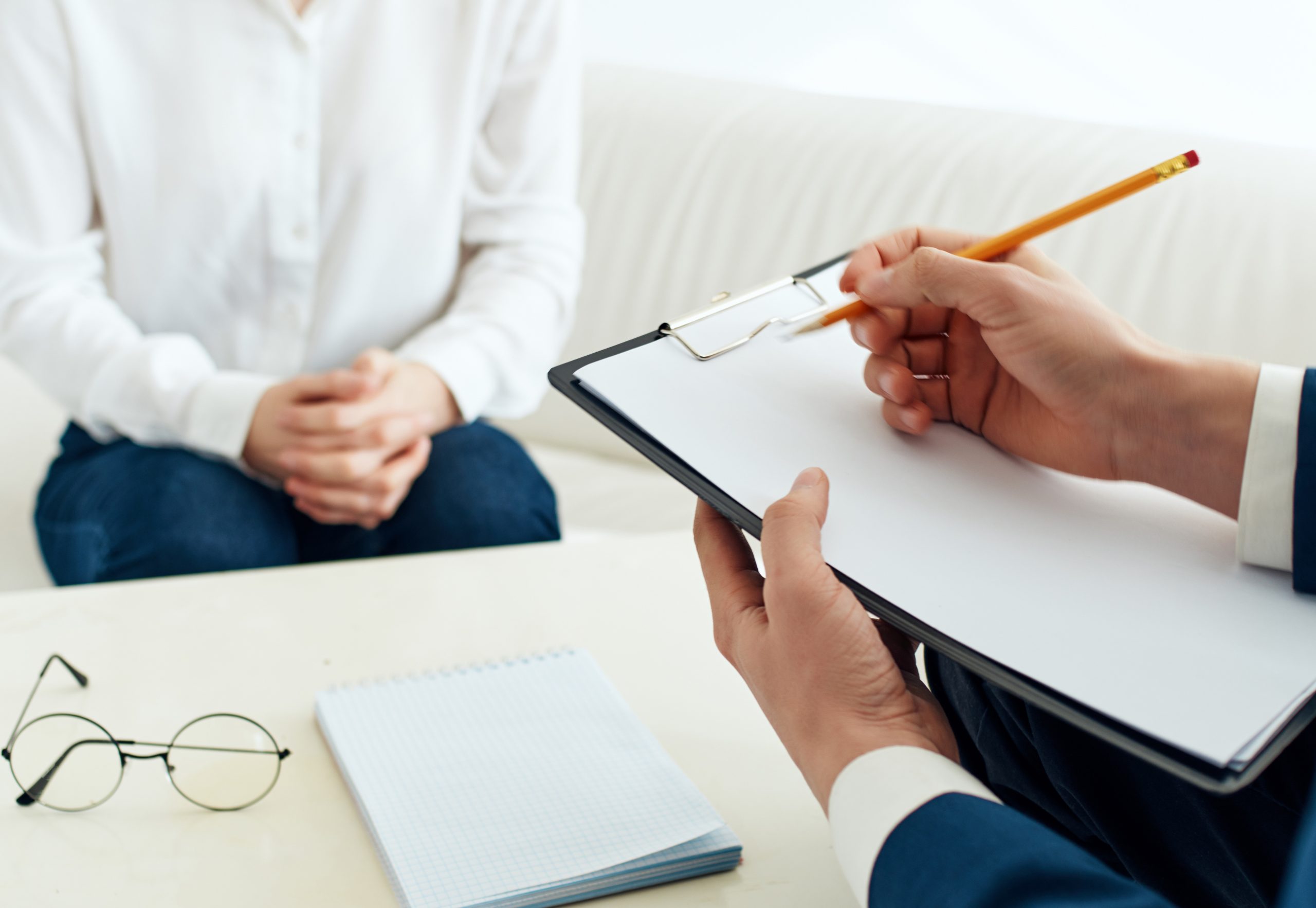 at the specialist's appointment psychology diagnostics therapy communication. High quality photo